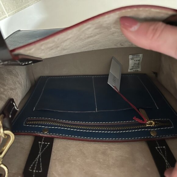 Frances Valentine New York Two Tone Leather Crossbody Handbag Combo NWT - Picture 6 of 8